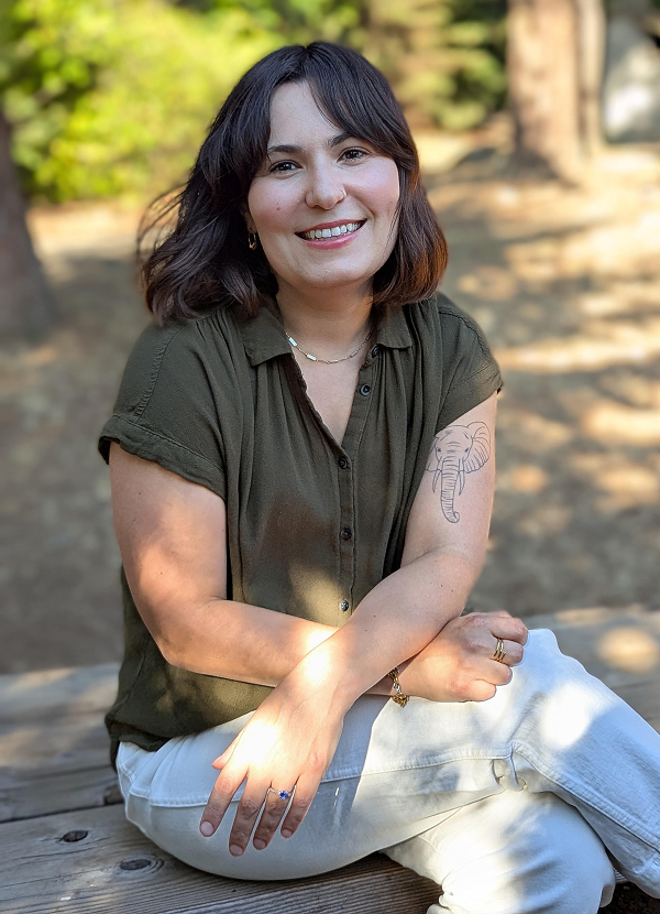 Dr. Nadejda Bespalova seated outdoors